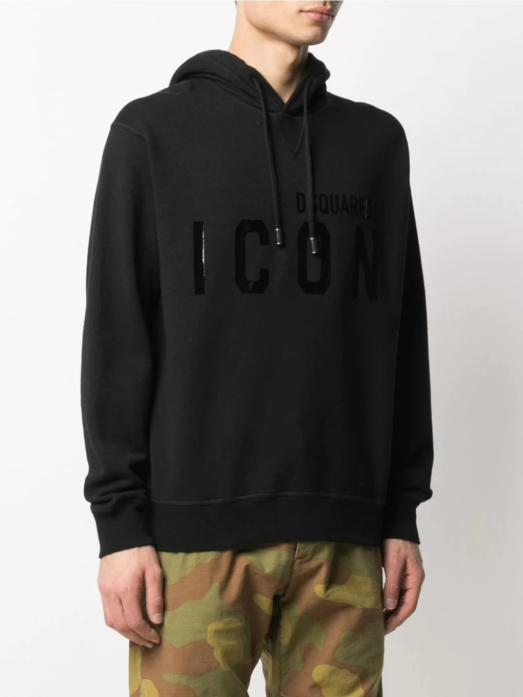 Dsquared Icon Tonal Hooded Sweatshirt Black S79GU0051