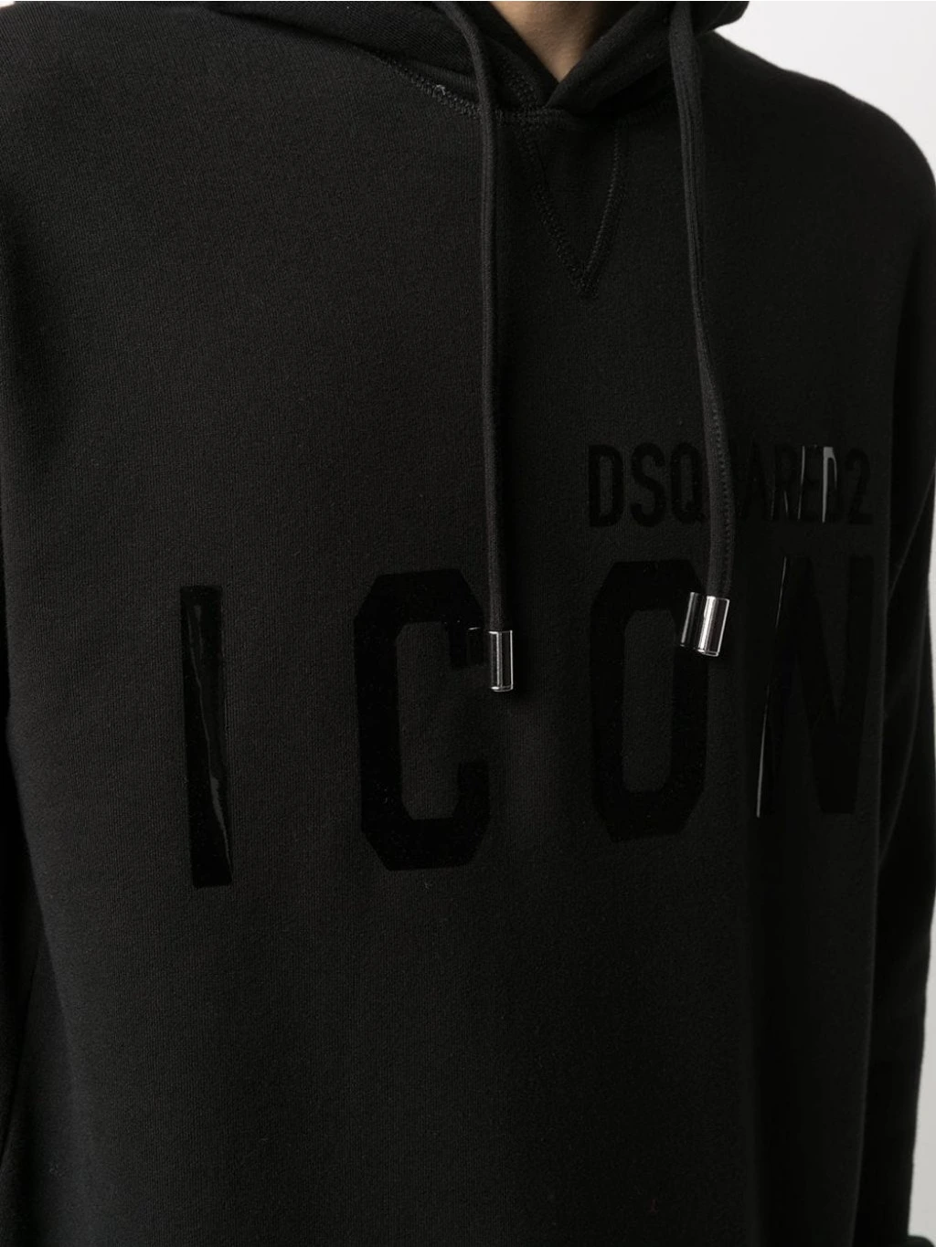 Dsquared Icon Tonal Hooded Sweatshirt Black S79GU0051