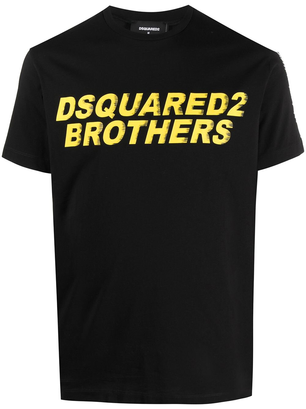 Dsquared2 Fade Logo Brothers T-Shirt Black and Yellow S74GD0825