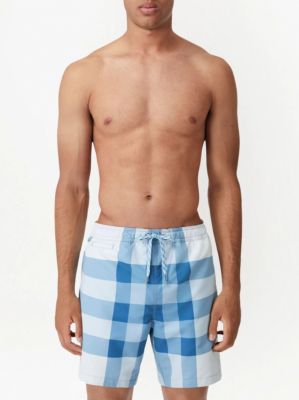 Burberry Check Print Swim Shorts Light Blue 8051248