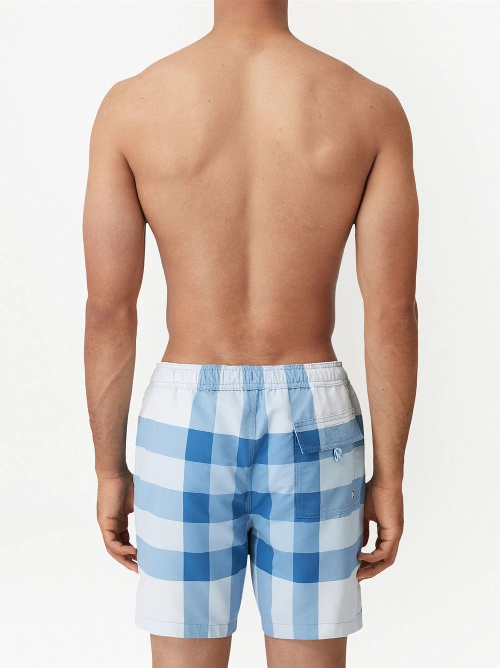 Burberry Check Print Swim Shorts Light Blue 8051248