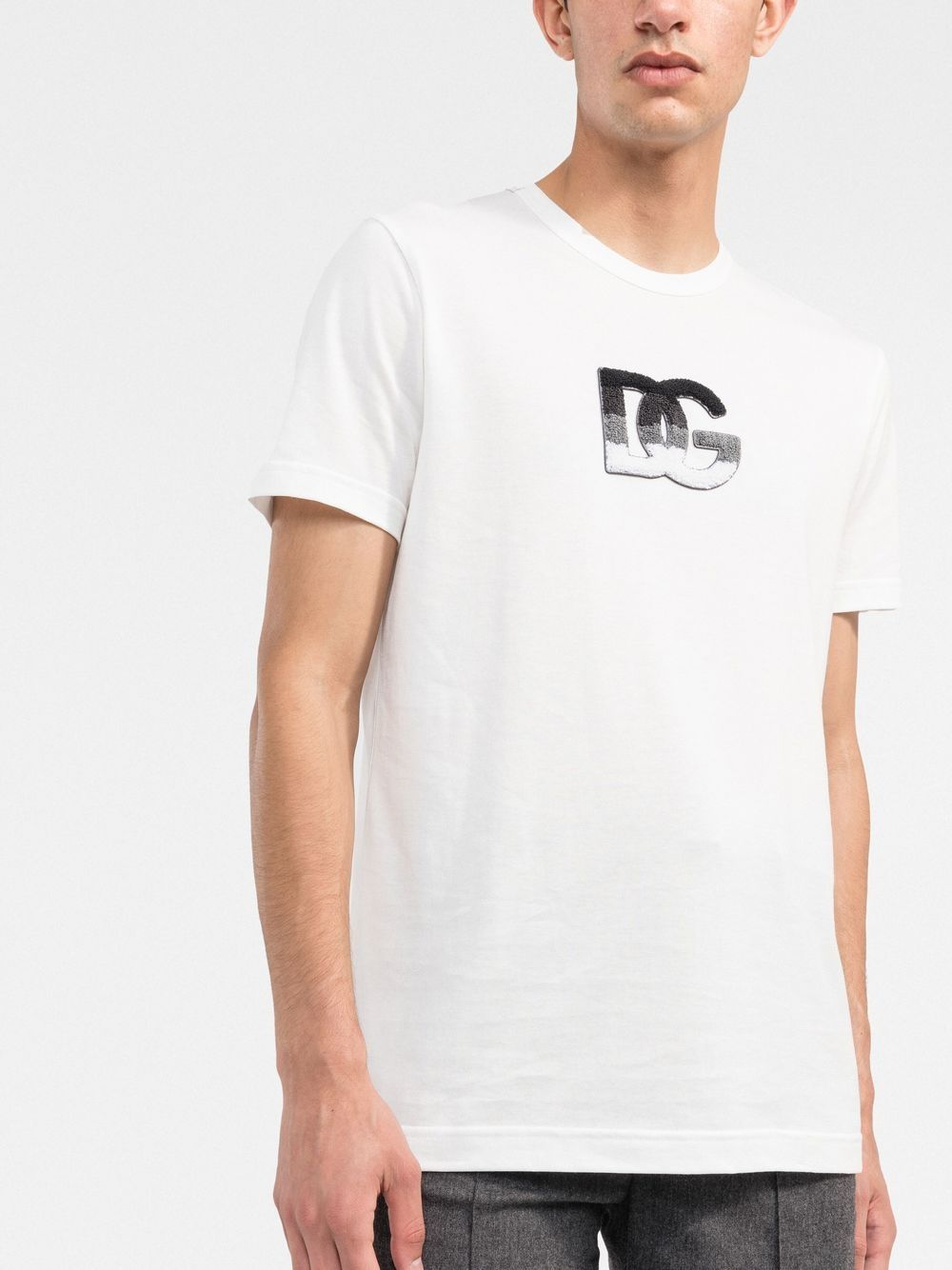 Dolce & Gabbana Logo Patch T-Shirt White G8KBAZ G7C6S