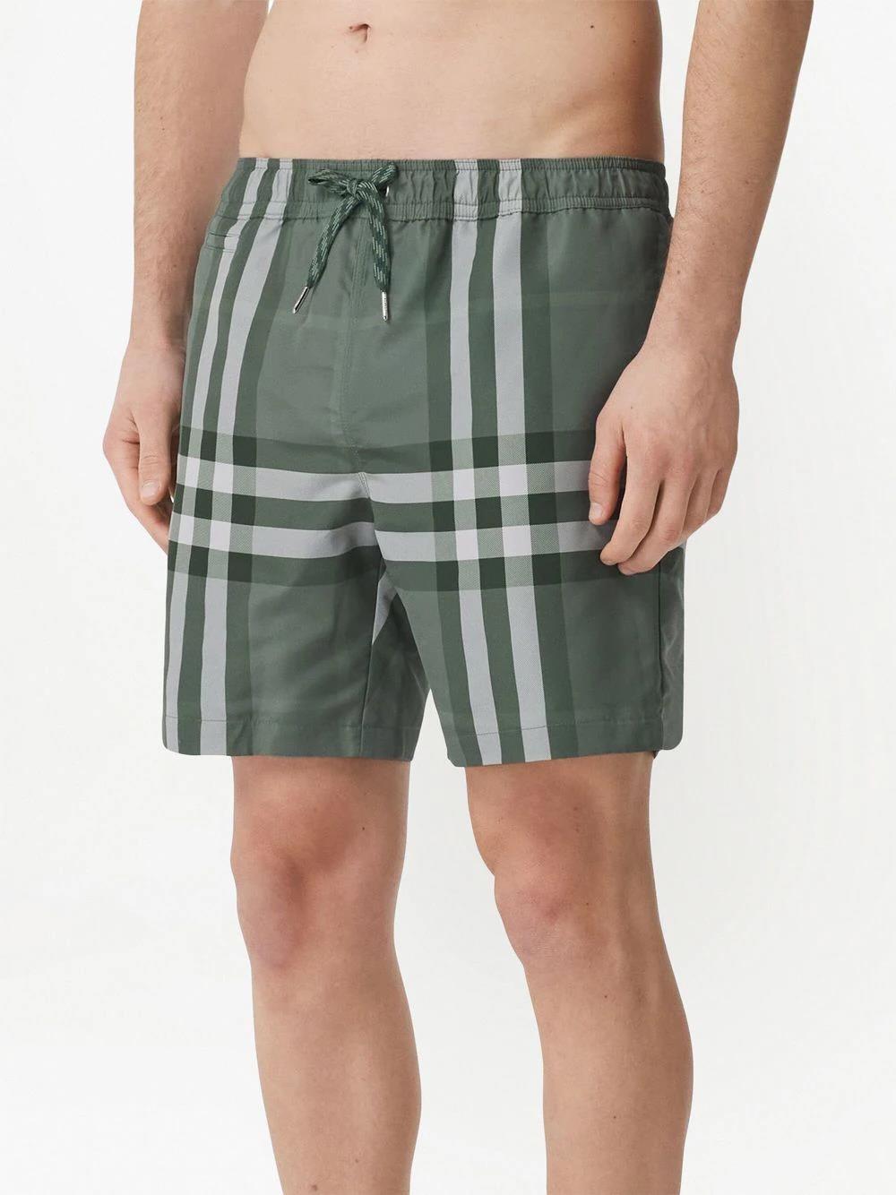 Burberry Martin Check Swim Shorts Dark Green 8051078
