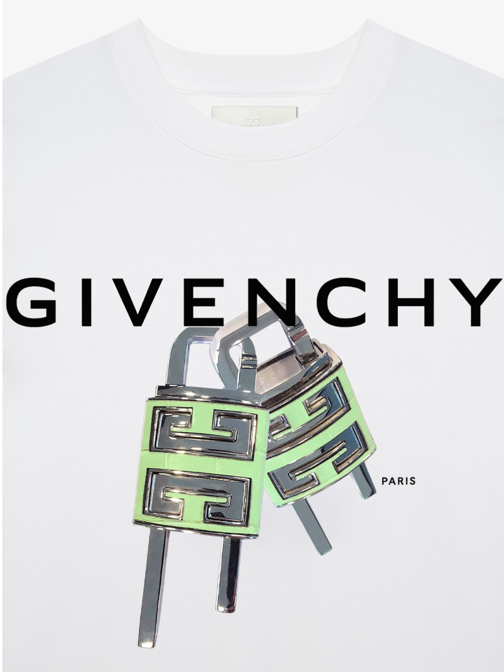 Givenchy Green Padlock T-Shirt BM716G3YBC