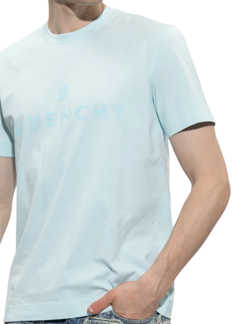 Givenchy 4G Logo Aqua Blue T-Shirt BM716N3Y7N