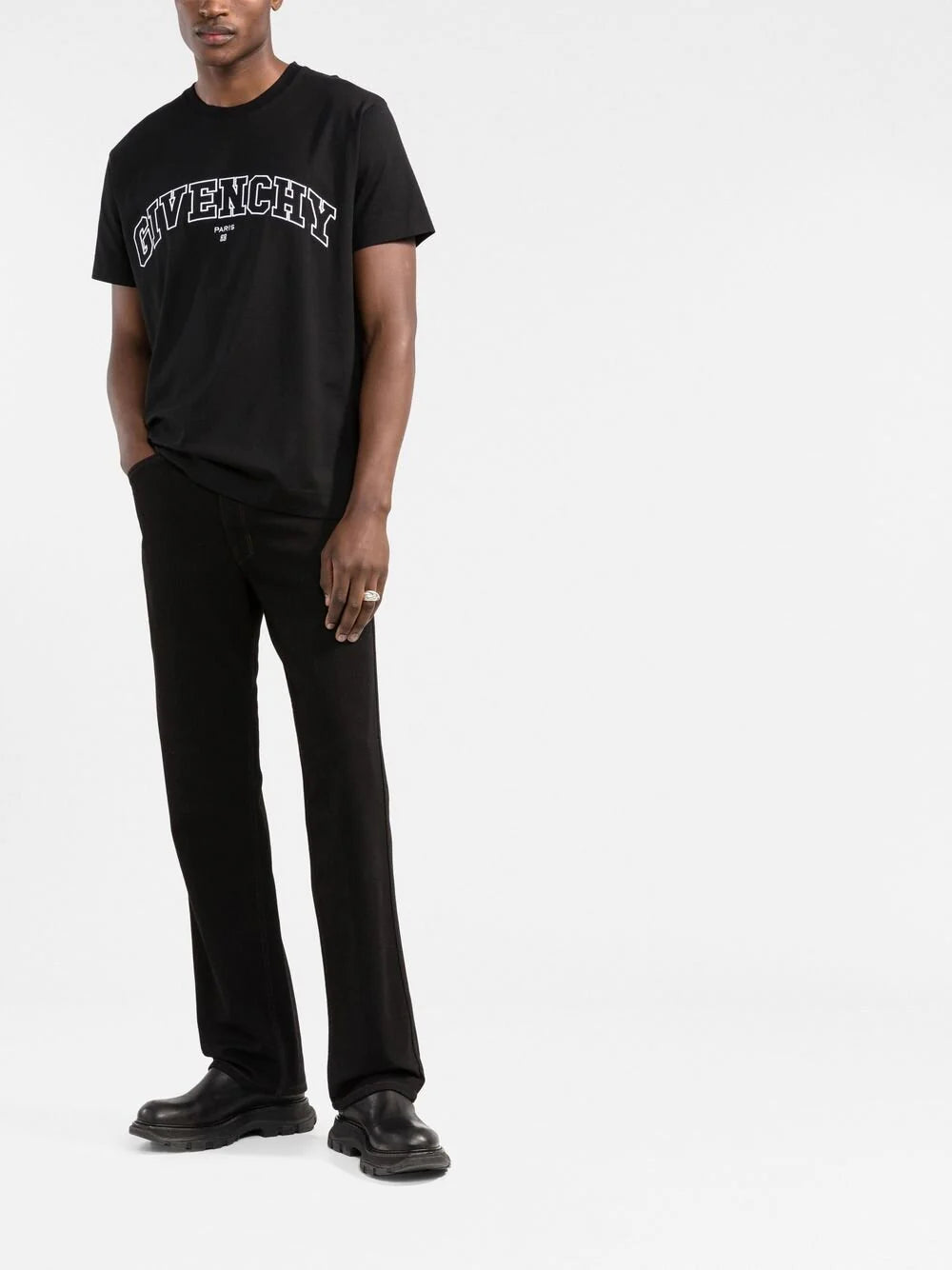 Givenchy College Embroidered T-Shirt Black BM71CW3Y6B