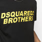 Dsquared2 Fade Logo Brothers T-Shirt Black and Yellow S74GD0825