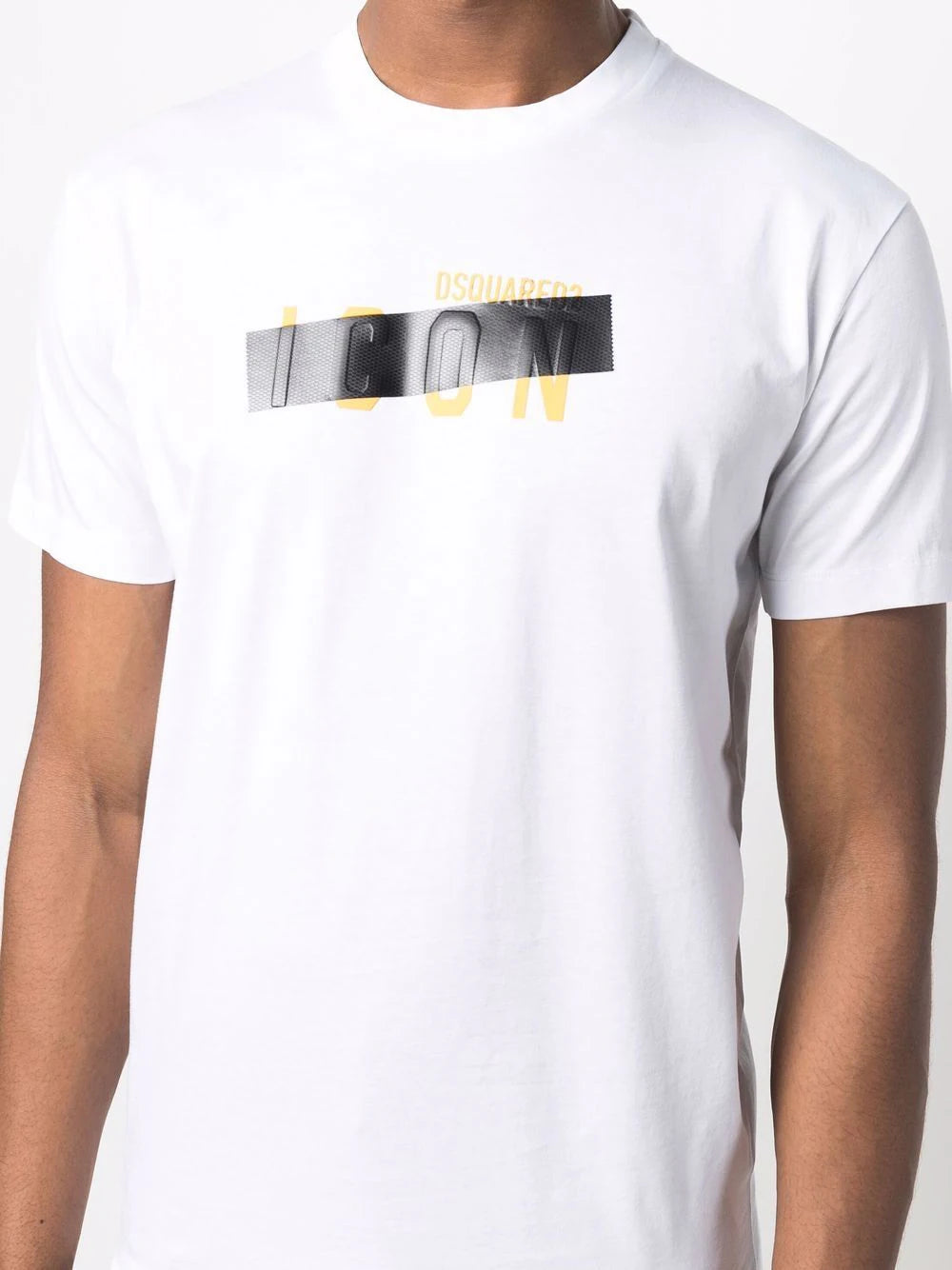 Dsquared2 Yellow Tape Detail Icon T-Shirt White S79GC0035
