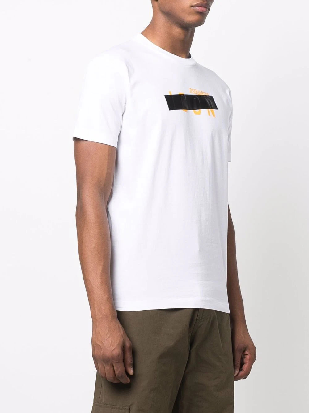 Dsquared2 Yellow Tape Detail Icon T-Shirt White S79GC0035
