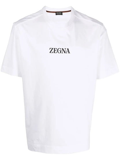 Zegna Logo Print T-Shirt White