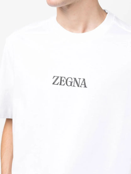Zegna Logo Print T-Shirt White