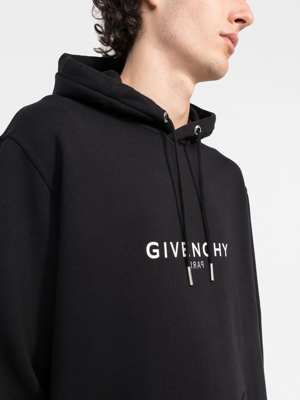 Givenchy Reverse Logo Print Sweatshirt Black BMJ0GD3Y78