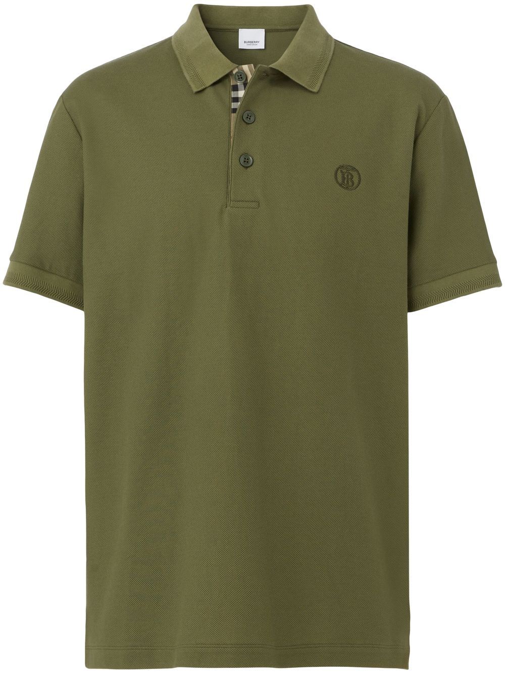 Burberry Monogram Olive Green Polo Shirt 8055226