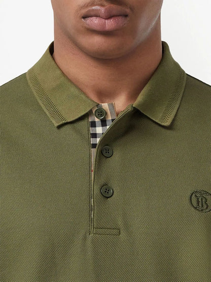 Burberry Monogram Olive Green Polo Shirt 8055226