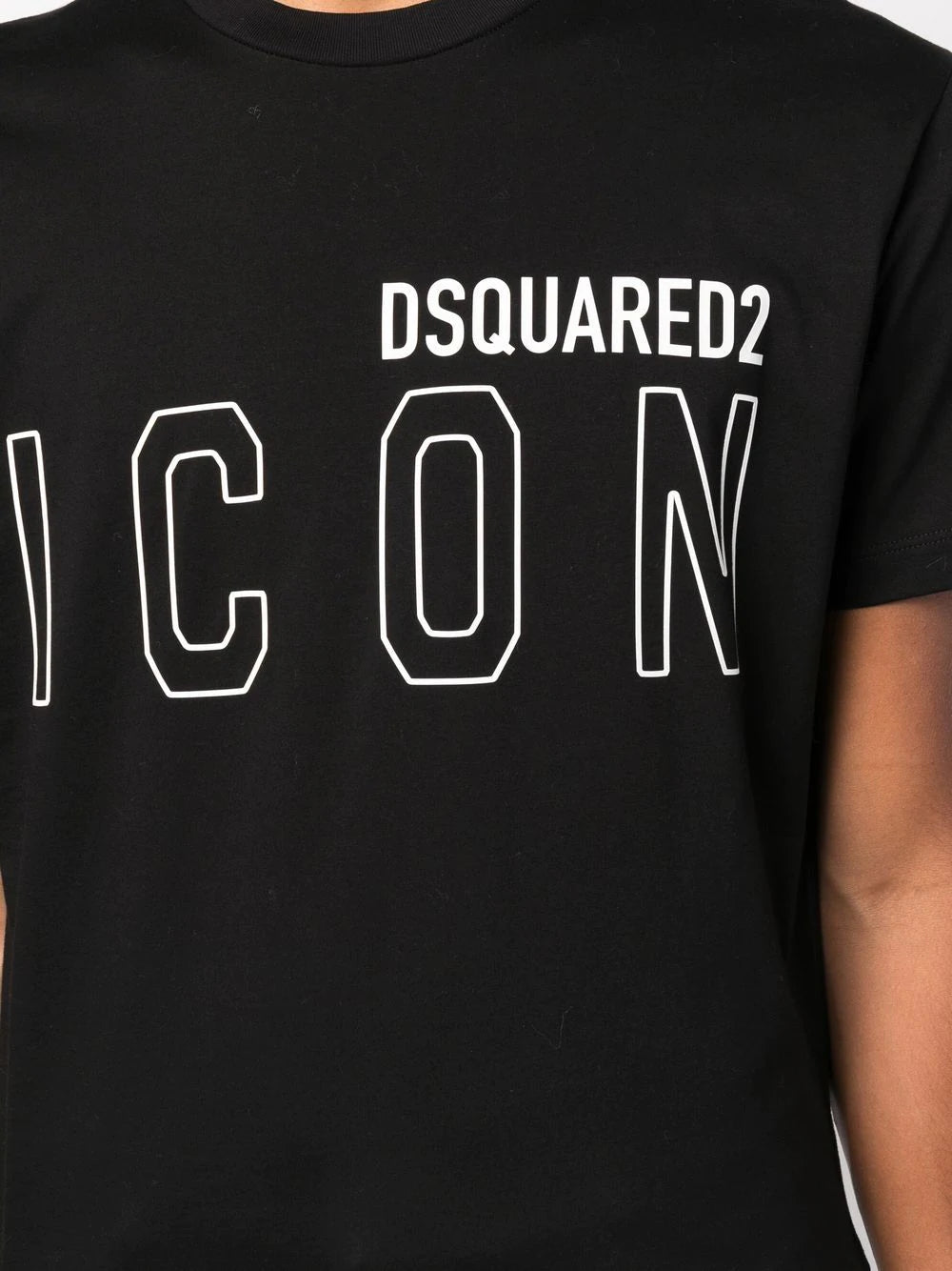 Dsquared Icon Outline Logo Print T-Shirt Black S79GC0063S23009