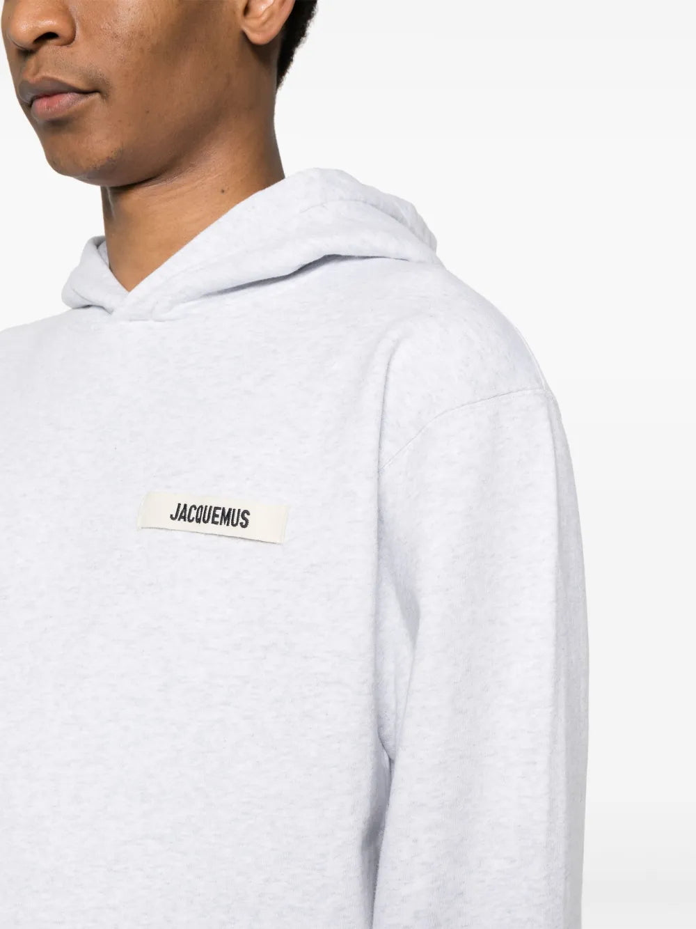 Jacquemus Gros Grain Hooded Sweatshirt Grey HOM00247AJ00126950