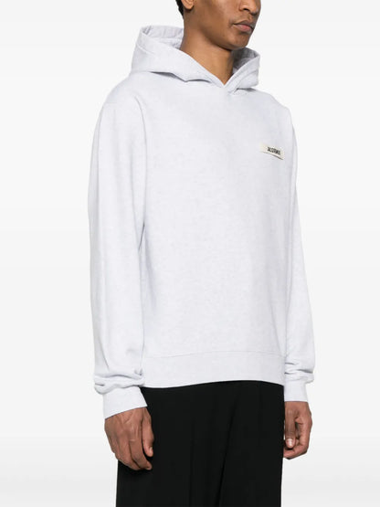 Jacquemus Gros Grain Hooded Sweatshirt Grey HOM00247AJ00126950