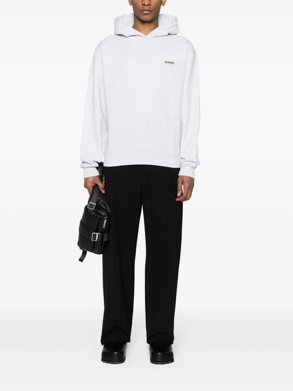 Jacquemus Gros Grain Hooded Sweatshirt Grey HOM00247AJ00126950