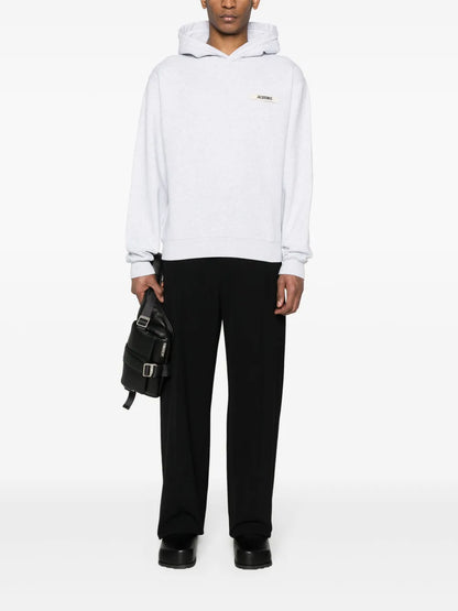 Jacquemus Gros Grain Hooded Sweatshirt Grey HOM00247AJ00126950