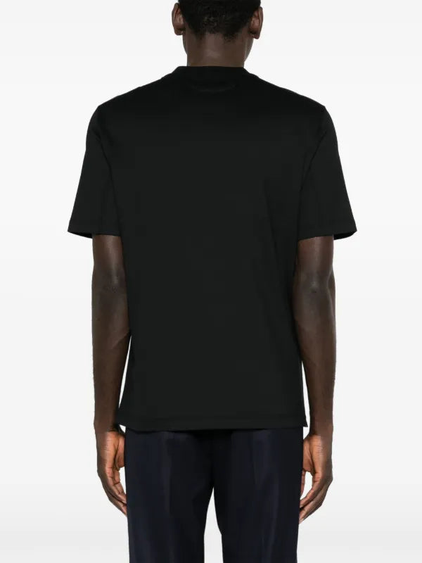 Brunello Cucinelli Logo Print Cotton Jersey T-Shirt Black M0B138440 CSQ44