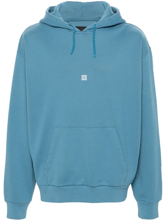 Givenchy 4G Logo Embroidered Hooded Sweatshirt Blue BMJ0LA3Y8P