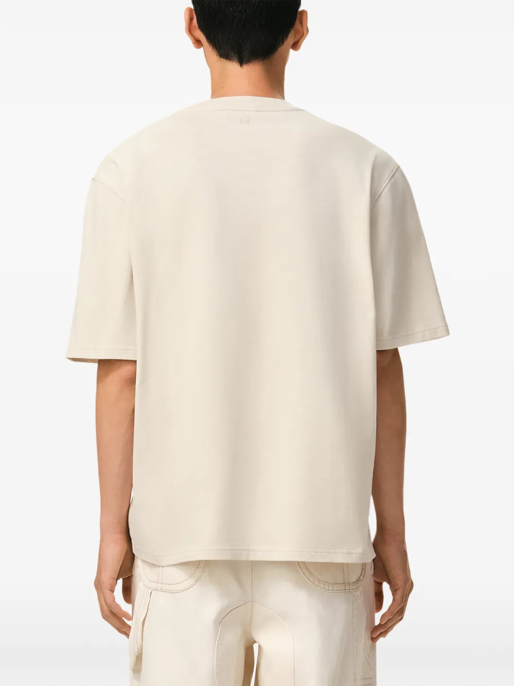 AMI Paris Heart Zigzag T-Shirt Beige