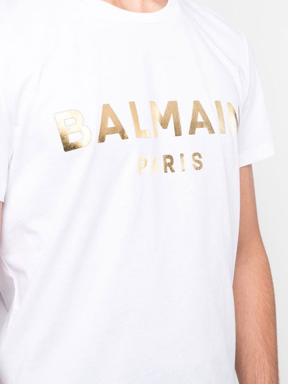 Balmain Paris Gold Foil T-Shirt White