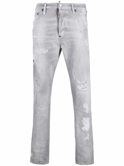 Dsquared2 Cool Guy Abstract Multi Paint Jeans Grey S74LB1190 S30260