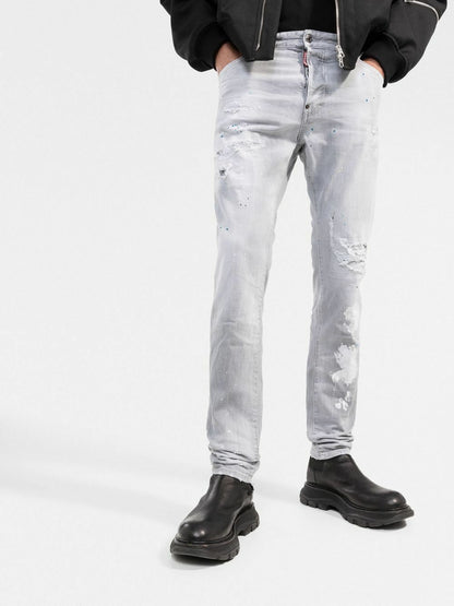 Dsquared2 Cool Guy Abstract Multi Paint Jeans Grey S74LB1190 S30260
