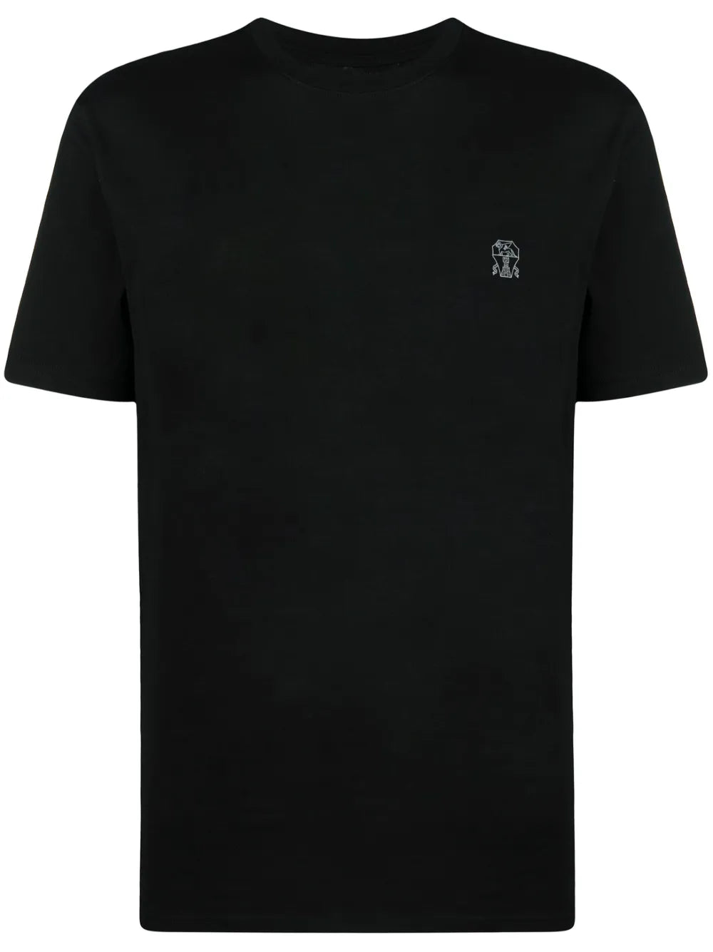 Brunello Cucinelli Logo Print Cotton Jersey T-Shirt Black M0B138440 CSQ44