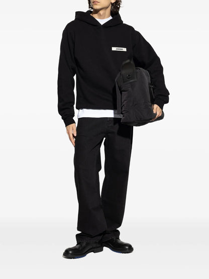 Jacquemus Gros Grain Hooded Sweatshirt Black