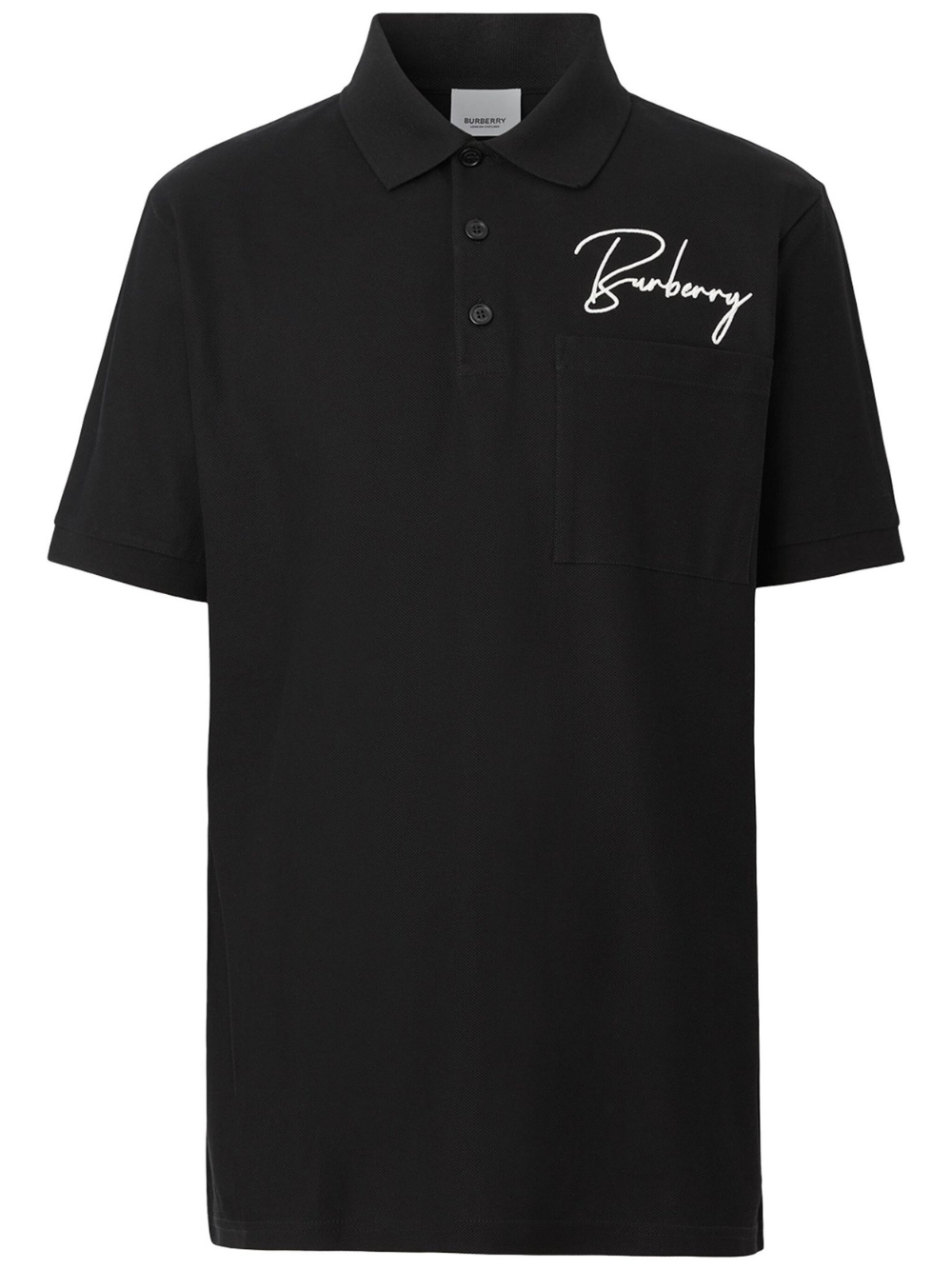 Burberry Signature Logo Embroidered Polo Shirt Black 8057629