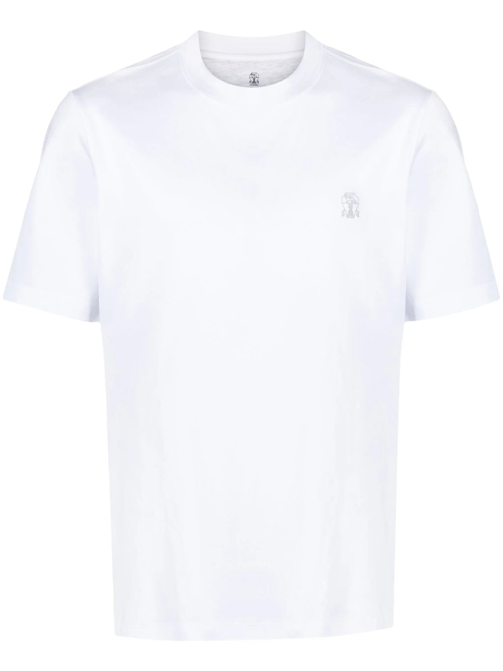 Brunello Cucinelli Logo Print Cotton Jersey T-Shirt White
