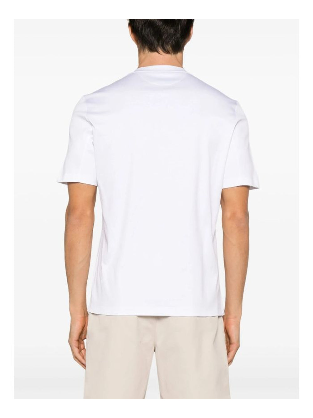 Brunello Cucinelli Logo Print Cotton Jersey T-Shirt White