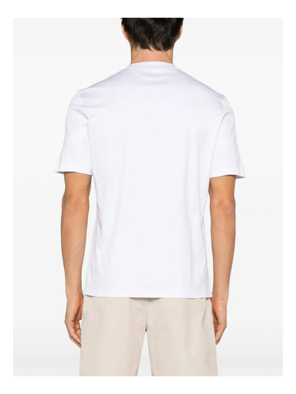 Brunello Cucinelli Logo Print Cotton Jersey T-Shirt White