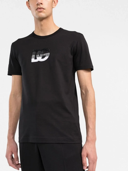 Dolce & Gabbana Logo Patch T-Shirt Black G8KBAZ G7C6S