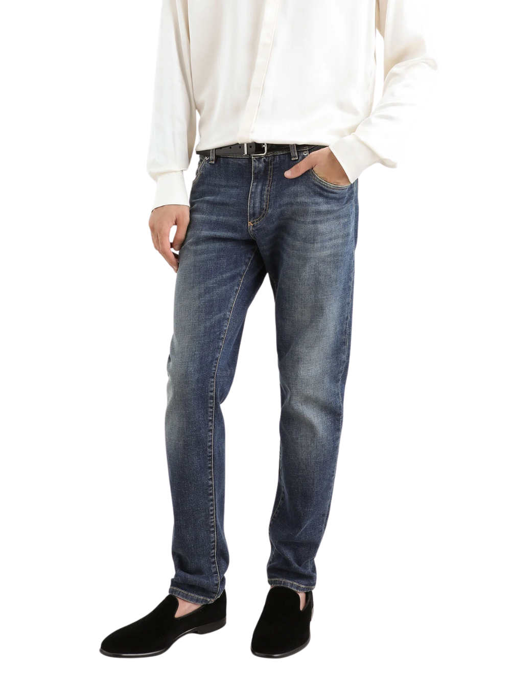 Dolce & Gabbanna Logo Plaque Blue Denim Jeans GY07CDG8GW9