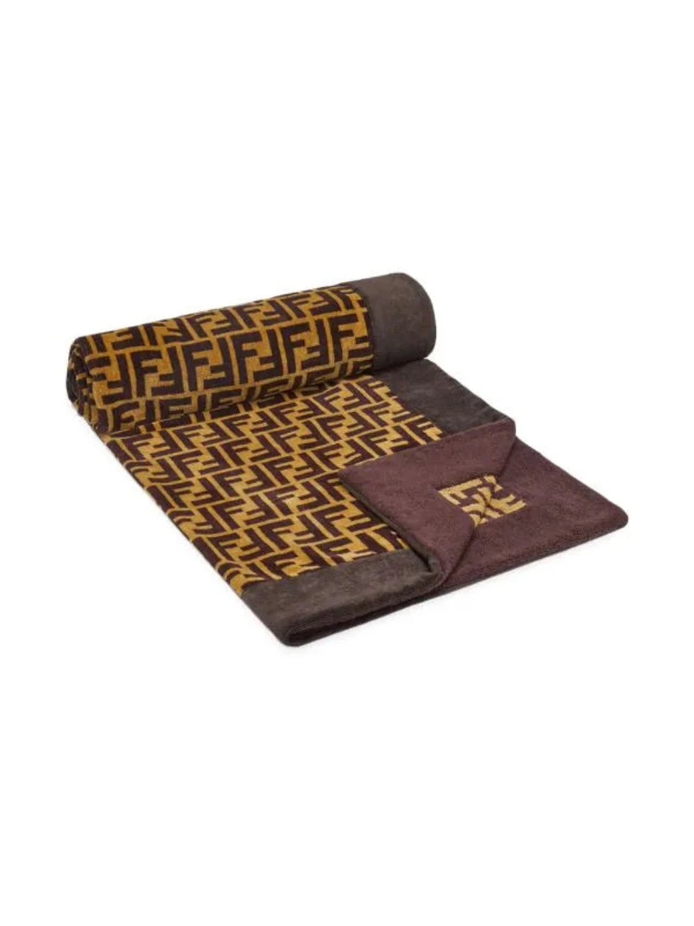 Fendi FF Monogram Beach Towel Brown DemandUK