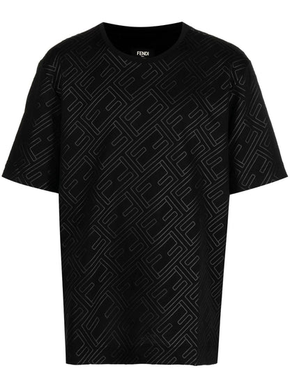Fendi FF Logo Monogram Jersey T Shirt DemandUK