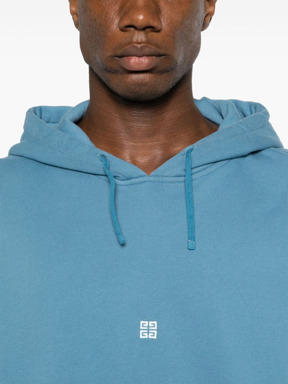 Givenchy 4G Logo Embroidered Hooded Sweatshirt Blue BMJ0LA3Y8P