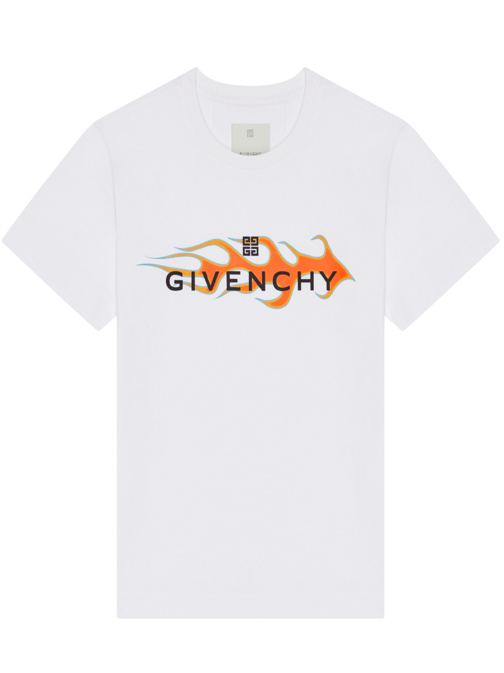 Givenchy flames t-shirt white and orange BM716G3YGE-100