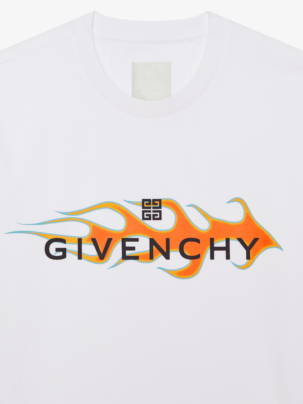 Givenchy flames t-shirt white and orange BM716G3YGE-100