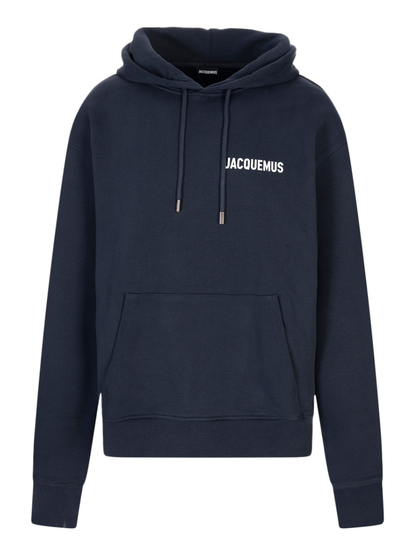Jacquemus Le Sweatshirt Navy Logo Hooded Sweatshirt Dark Blue HOU00210AJ00028