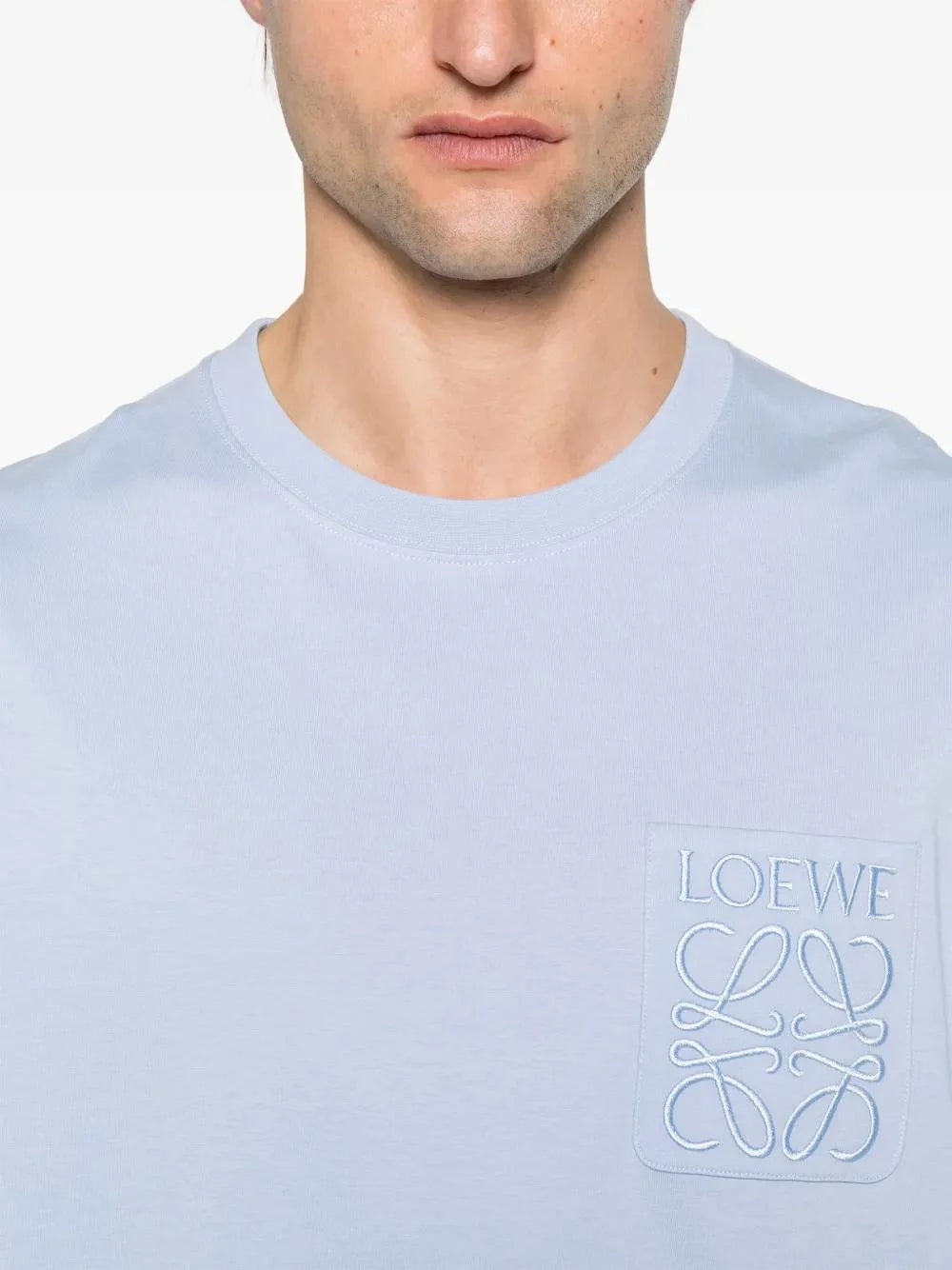 Loewe Anagram Pocket T-Shirt Embroidery Blue H526Y22XBC 5140